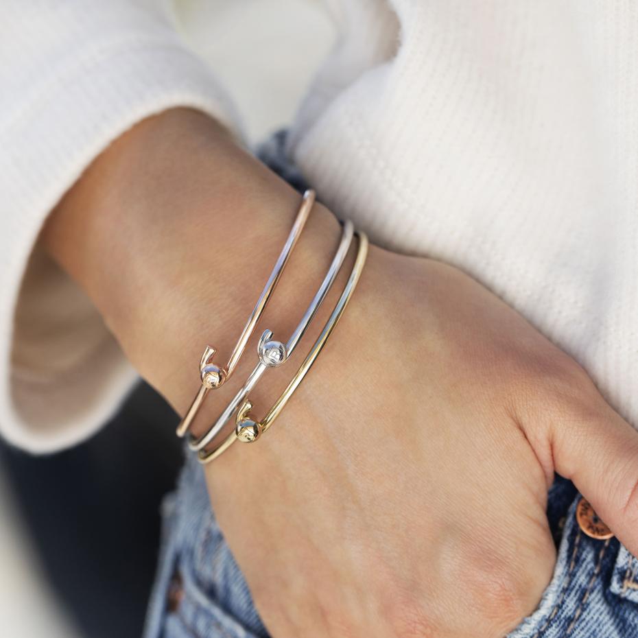 Our best selling Signature Bangles. Handcrafted in sterling silver, our bangles feature an open clasp making them accommodating of all wrist sizes.