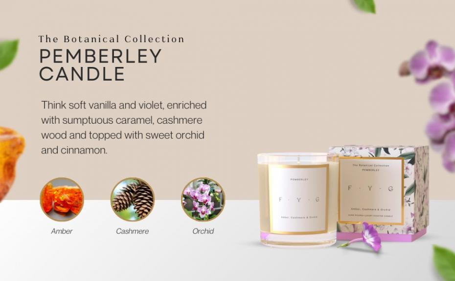 Pemberley Candle & Box with Description