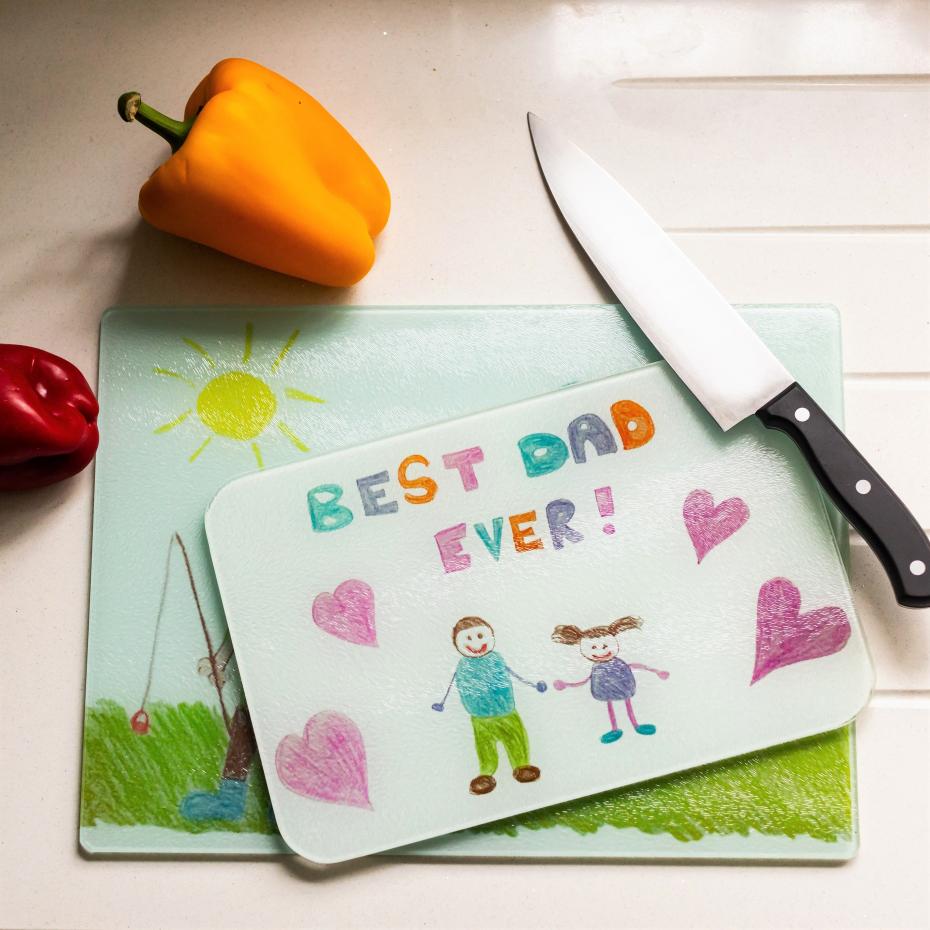 Chopping Board personalised with a child's drawing