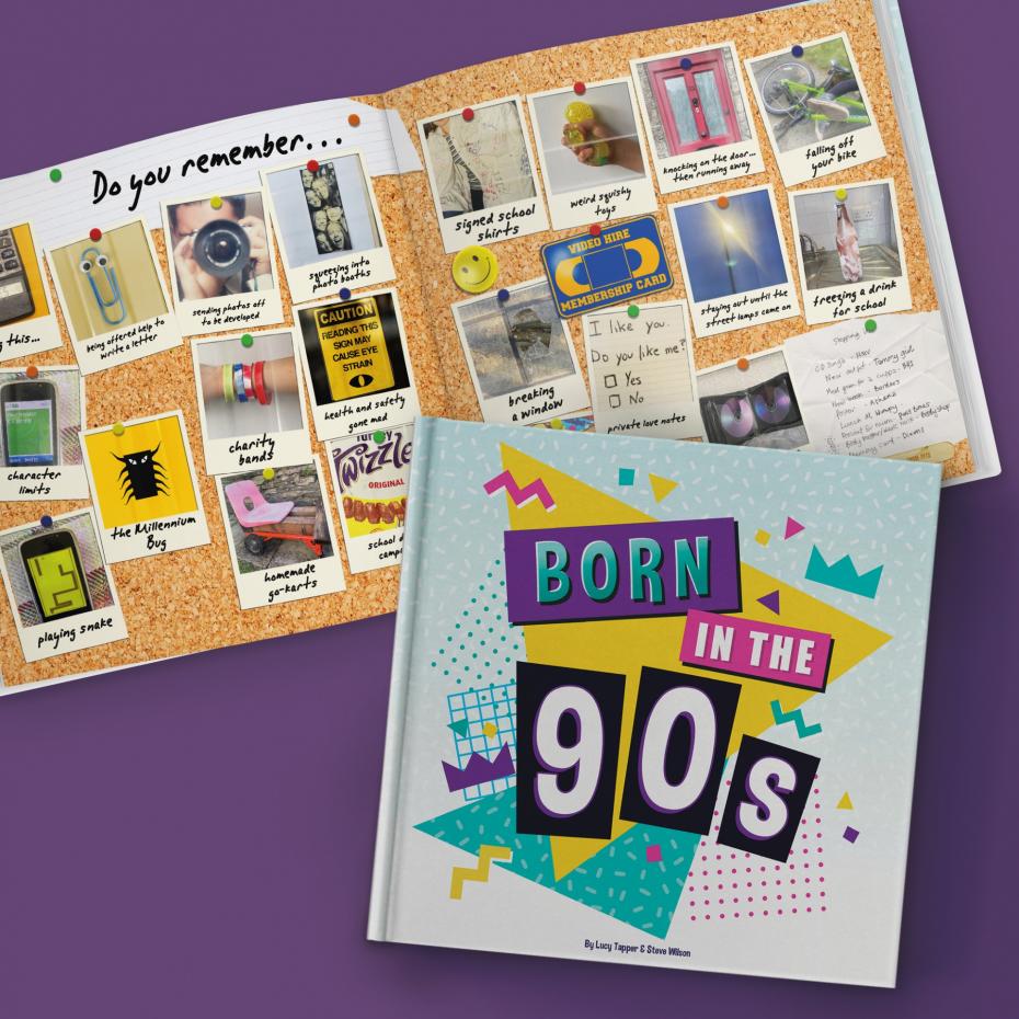 Born in the 90s cover and sample spread