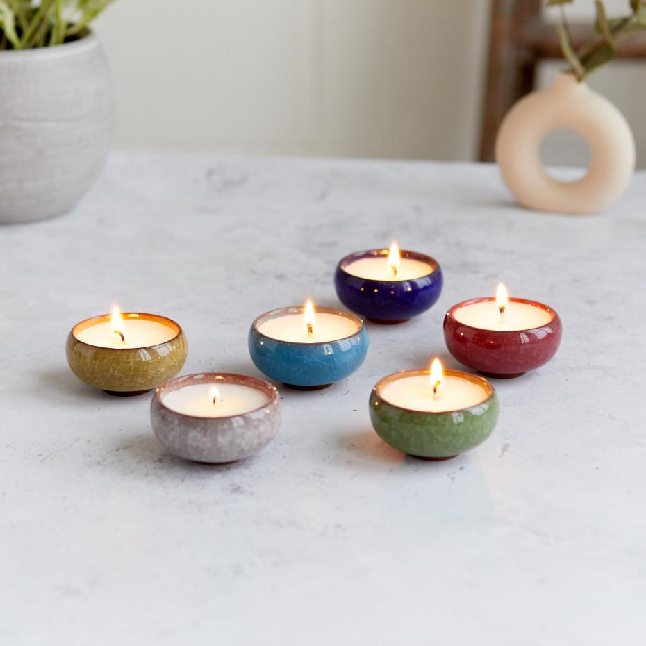 Kiln Ceramic Tea Lights (Box of 6)