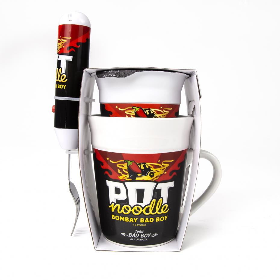 Pot Noodle Mug and Fork front view