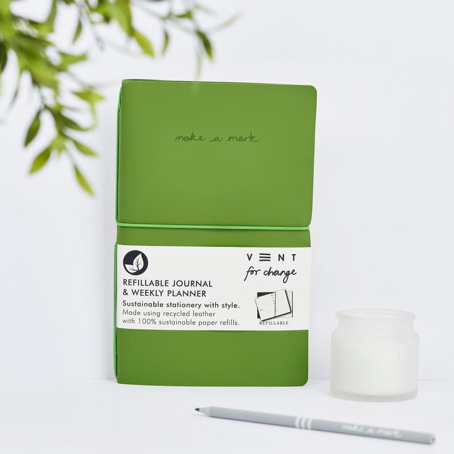 VENT Refillable Week Planner Green