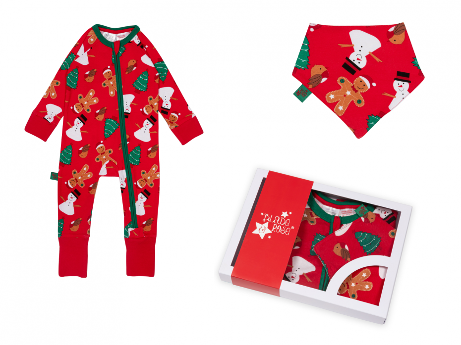 Snowman Romper and bib gift set