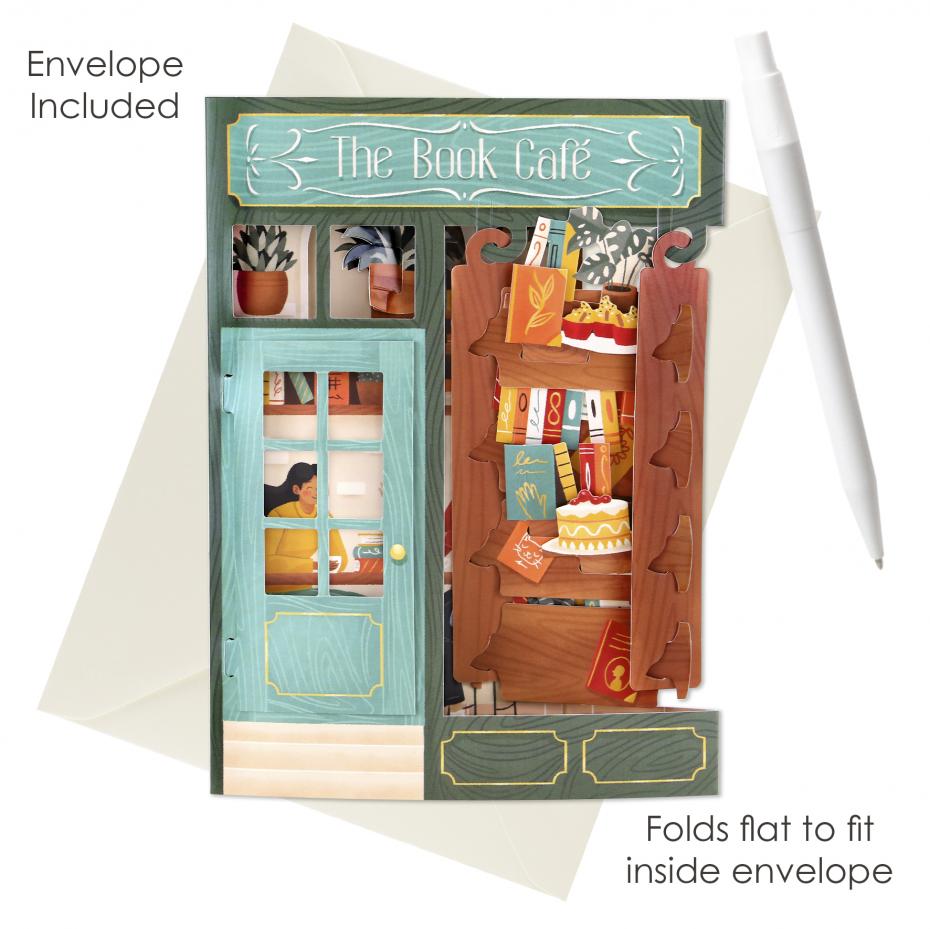 The Book Cafe Swing Card - Flat