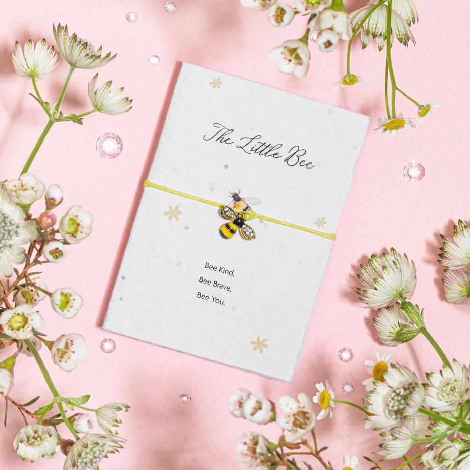 The Little Bee - Seeded Card & Bracelet