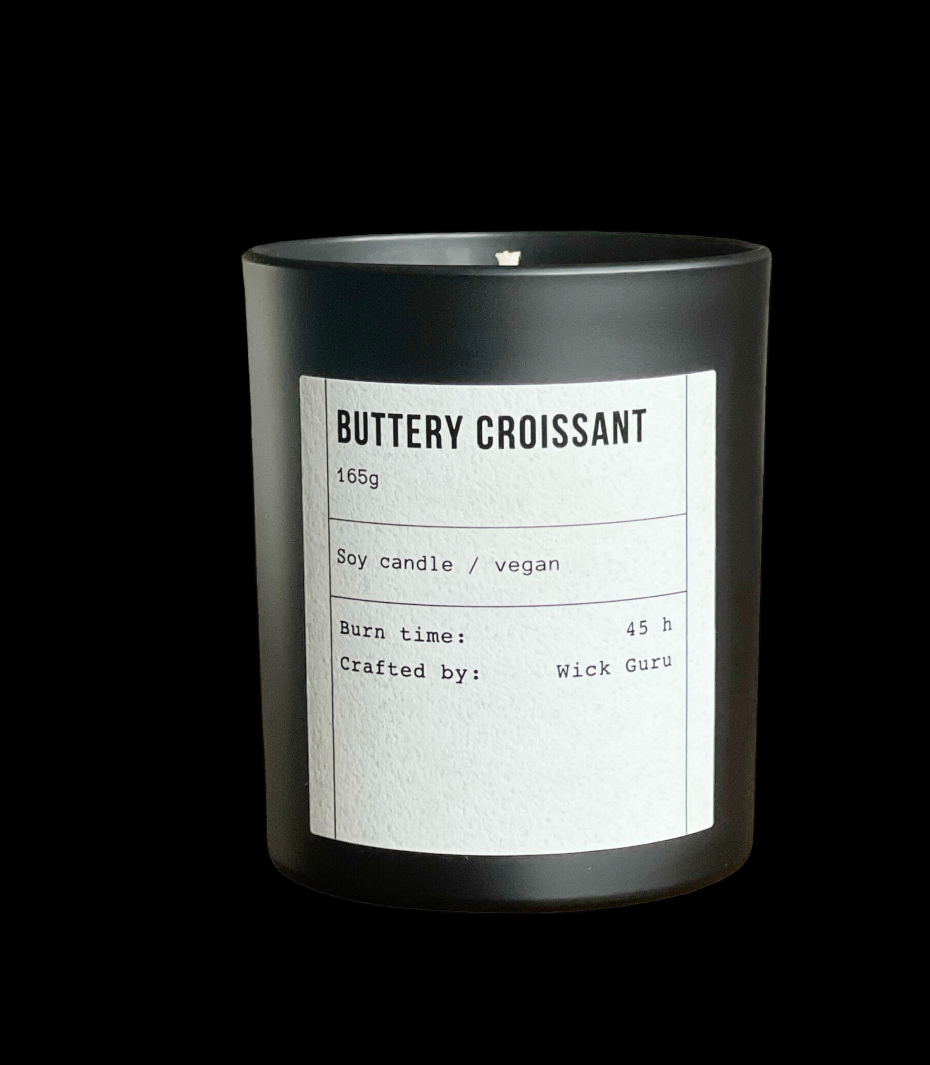 Buttery Croissant Glass Candle Transparent Background