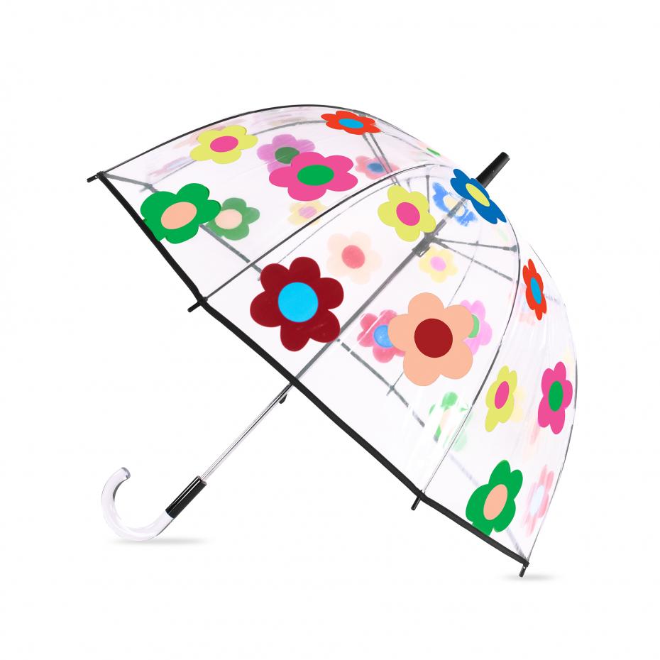 Clear Umbrella - Gingham Daisy