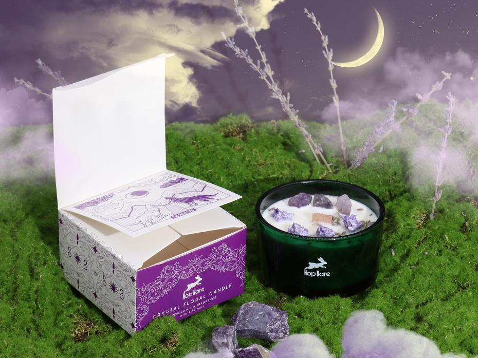 Hop Hare Crystal Magic Flower Candle - The Moon