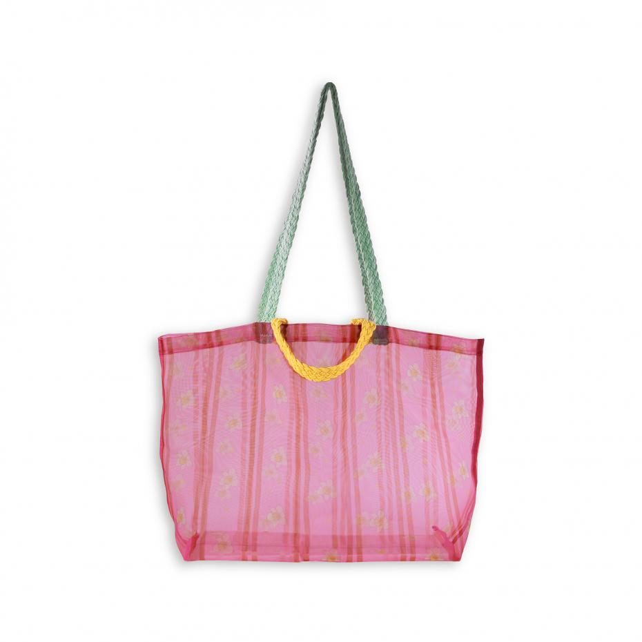 Mesh Market Bag - Floral Stripe