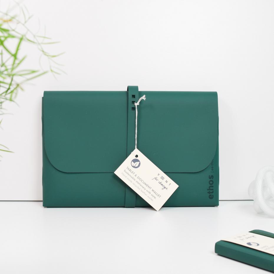 VENT A4 Doc Wallet Green ETHOS