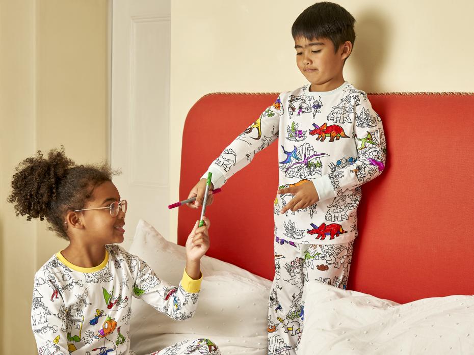 colour-in pyjamas