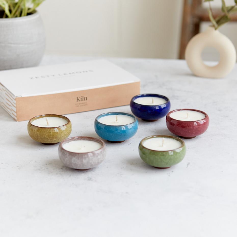 Kiln Ceramic Tea Lights (Box of 6)