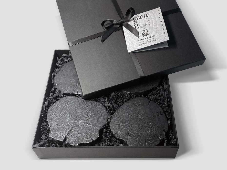 The Arboreal Collection: Set of four coasters packaged in a re-usable box