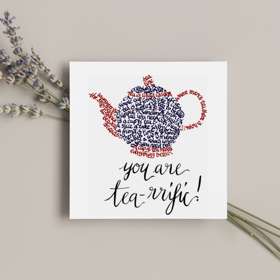 The perfect card for a friend - this one is made entirely of quotes about tea and friendship.