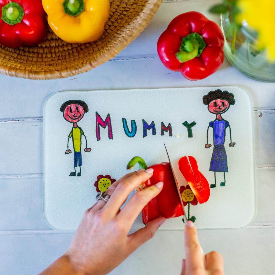 Chopping Board personalised with a child's drawing