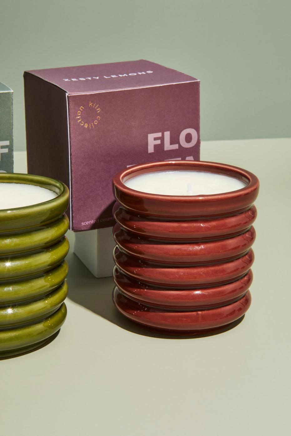 The Contemporary Kiln Collection: Burgundy Floral Botanics Candle