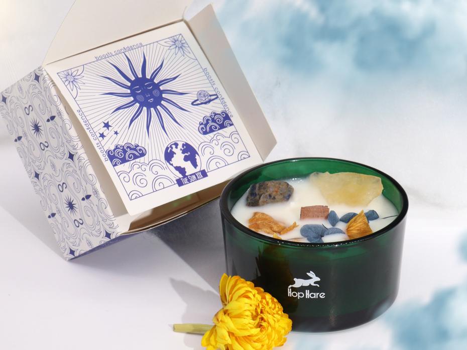 Hop Hare Crystal Magic Flower Candle - The Sun