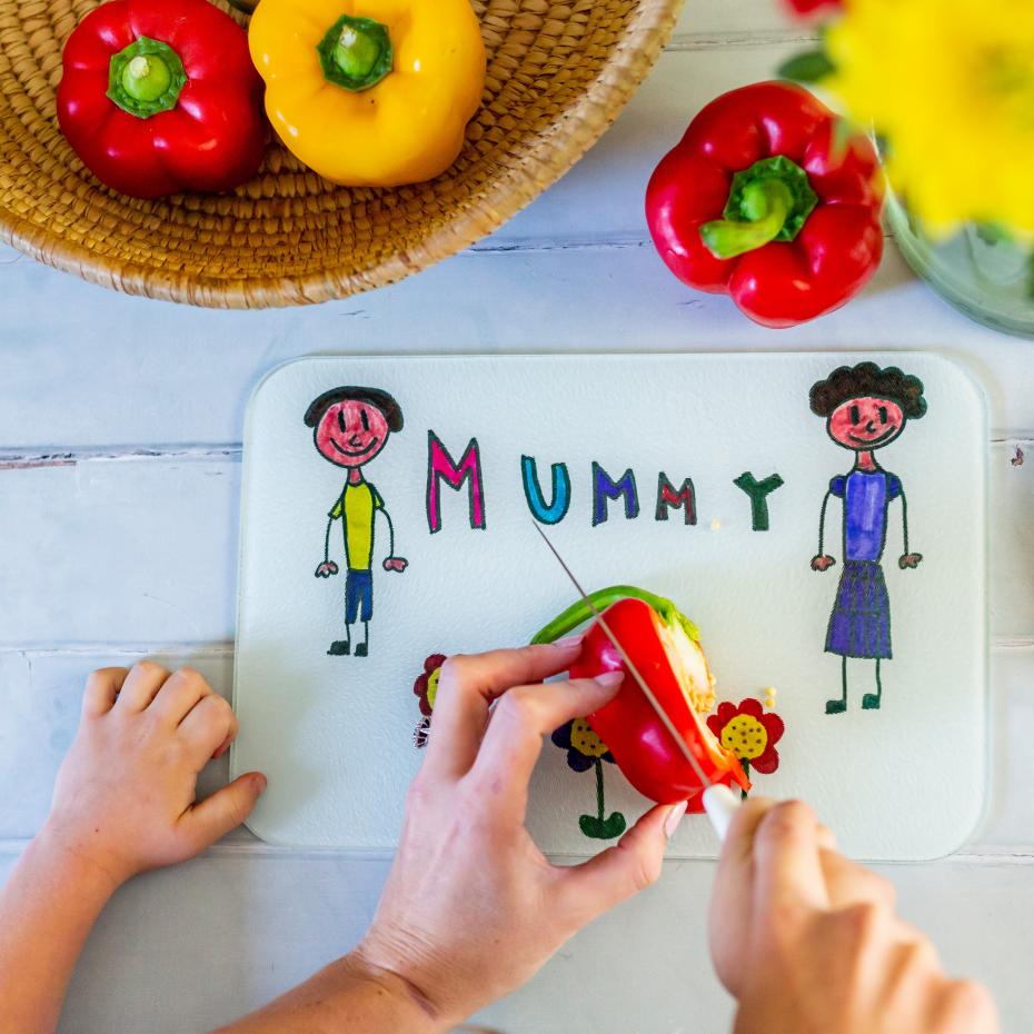 Chopping Board personalised with a child's drawing