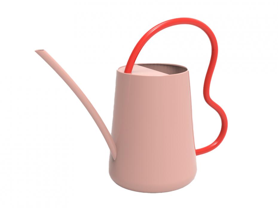 Burgon and Ball 'Collector' range scalloped indoor watering can, pink coral