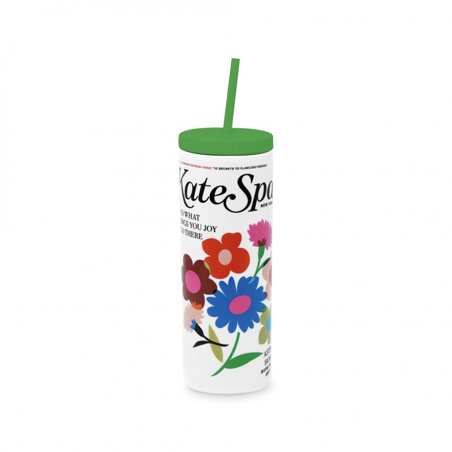 Acrylic Tumbler with Straw - Flower