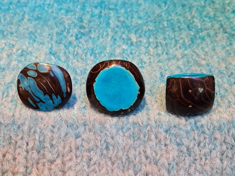 Tagua Rings Blue