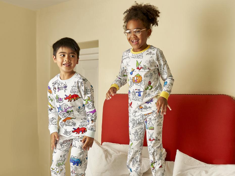 colour-in pyjamas