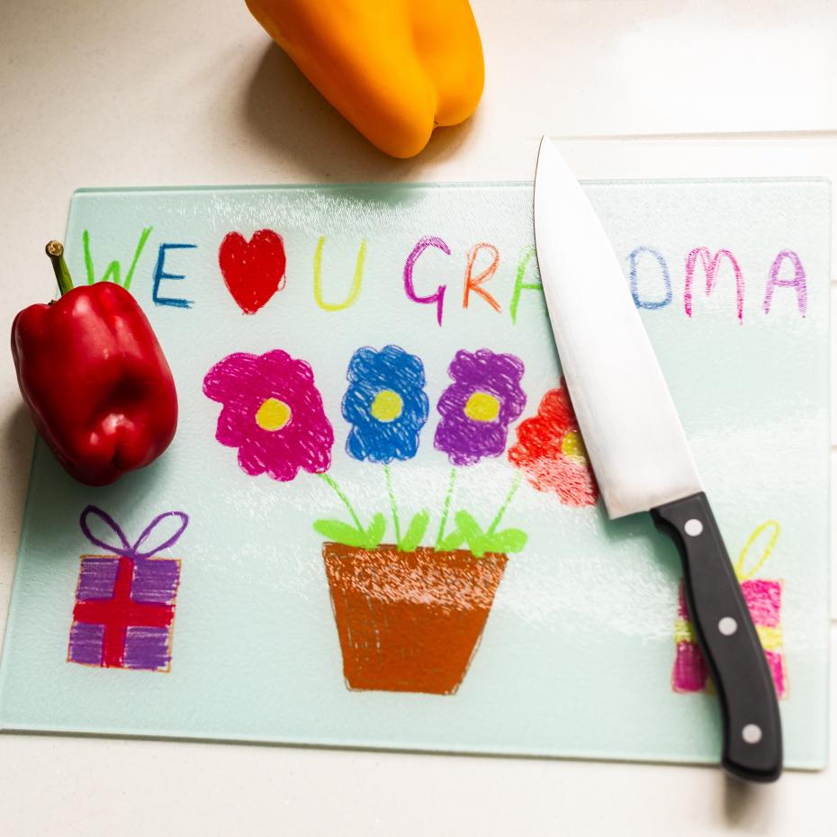 Chopping Board personalised with a child's drawing