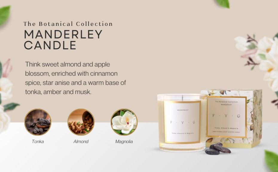 Manderley Candle & Box with Description