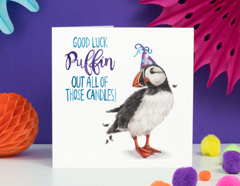 Puffin Birthday Card