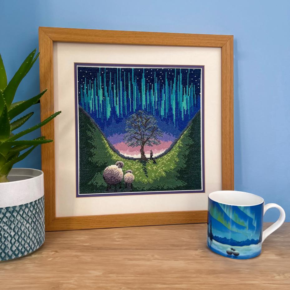 Sycamore Gap Counted Cross Stitch Completed