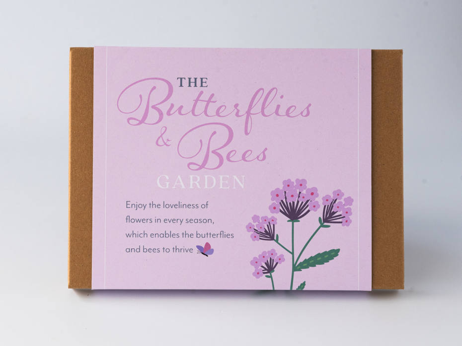 Butterflies and Bees garden design kit white background