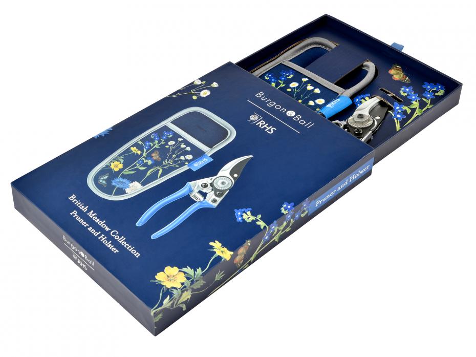 Burgon & Ball RHS Gifts for Gardeners 'British Meadow' pruner and holster set