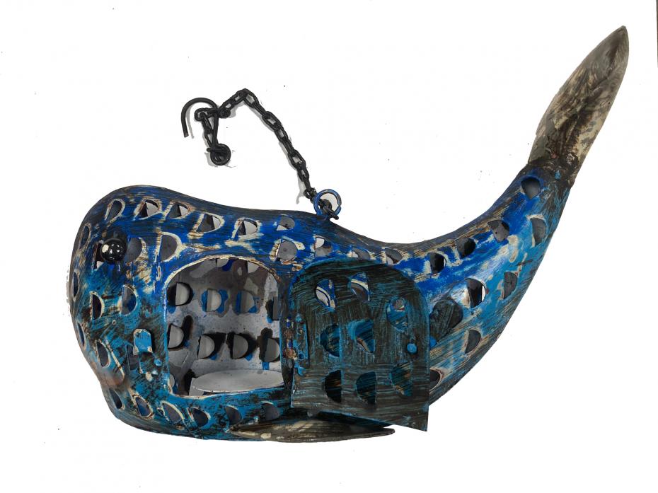 Jardinopia - Fairtrade, handmade, recycled Indian Tealight Whale