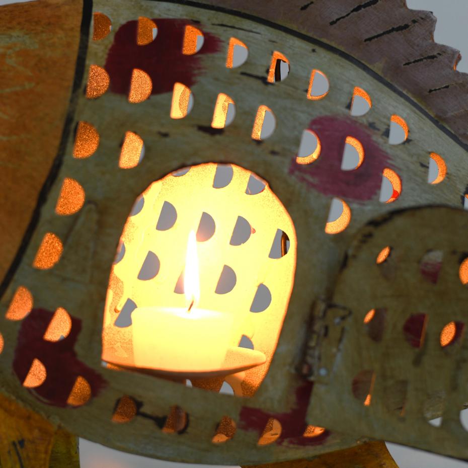 Jardinopia - Fairtrade, handmade, recycled Indian Tealight Fish