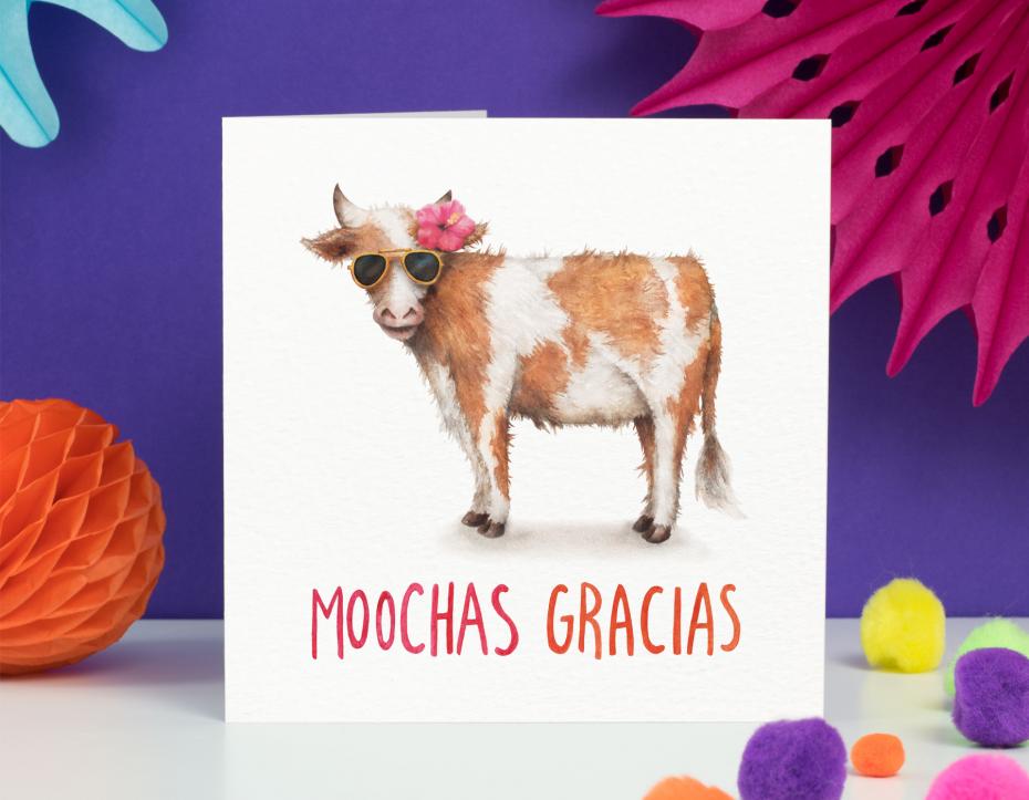 Moochas Gracias Thank you Card