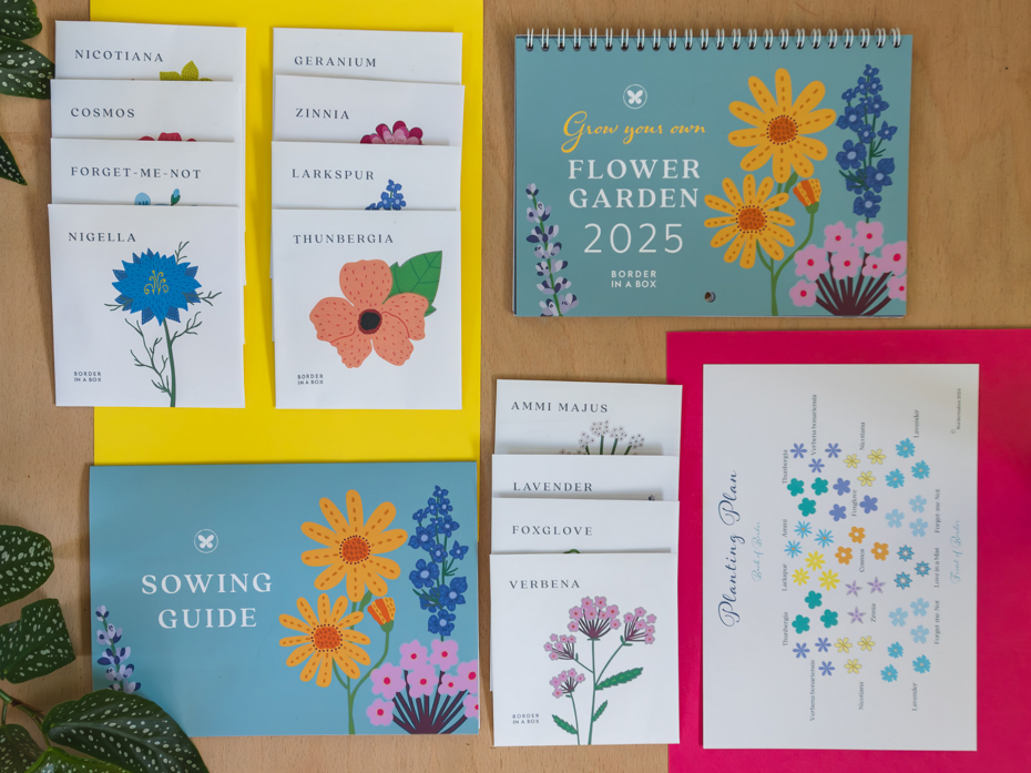 flower seed calendar contents - seeds , planting plan and sowing guide